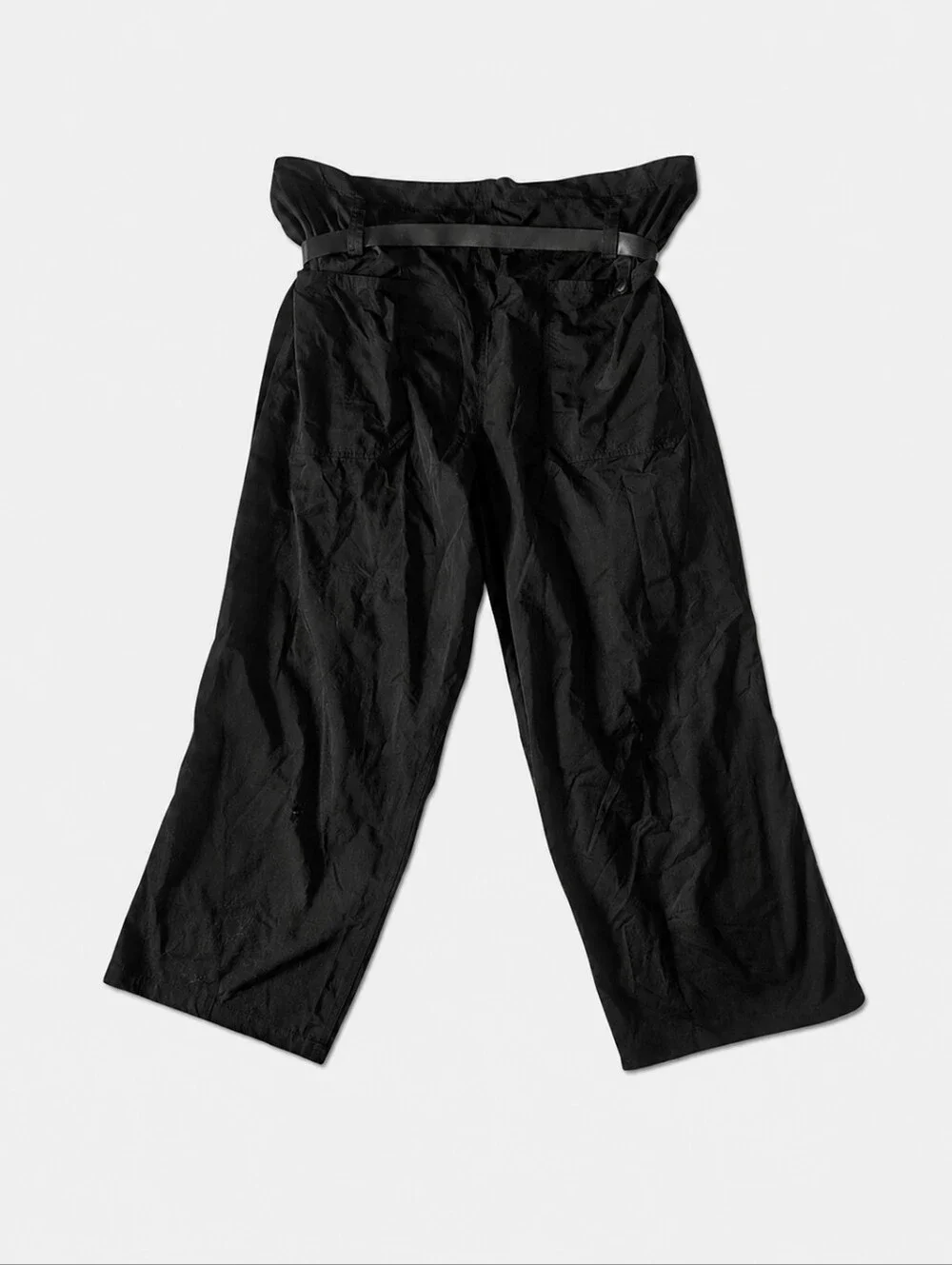 WILLY CHAVARRIA X BRANDBLACK | Black Wide Leg Paperbag Utility Pants M